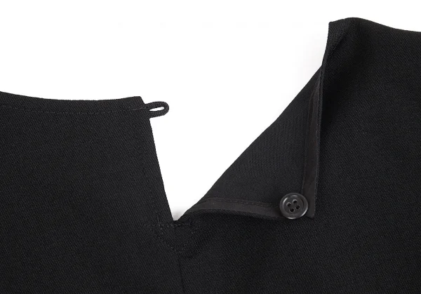 【SALE】ワイズY's ウールギャバフロントレイヤードデザインノースリーブ 黒2 K-70317_011