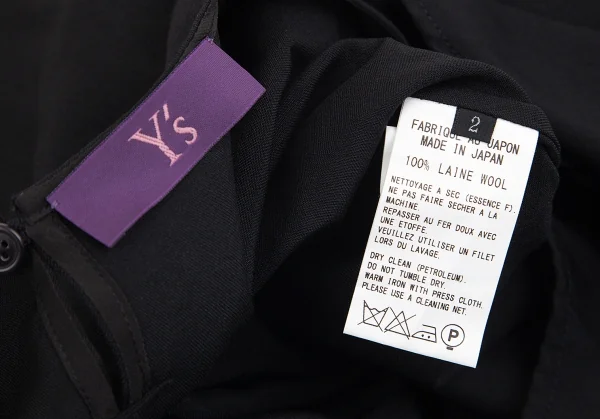 【SALE】ワイズY's ウールギャバフロントレイヤードデザインノースリーブ 黒2 K-70317_013