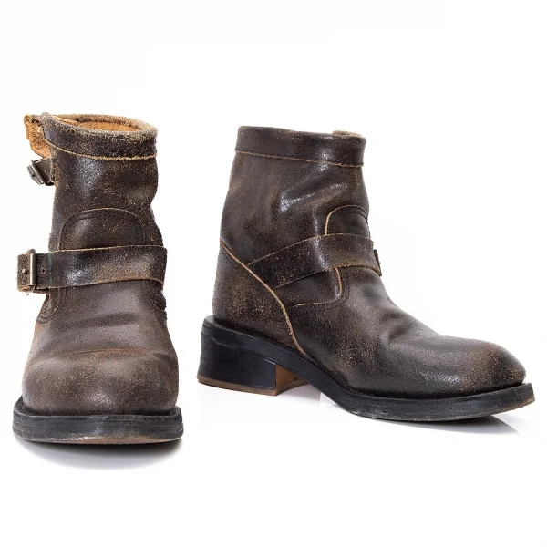 JUNYA WATANABE COMME des GARCONS Crack leather Boots Brown About US 7.5 K-70353_001