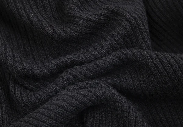 【SALE】ローブドシャンブル コムデギャルソンrobe de chambre COMME des GARCONS シフォンフリルリブニットボタンレスジャケット 黒L K-70361_012