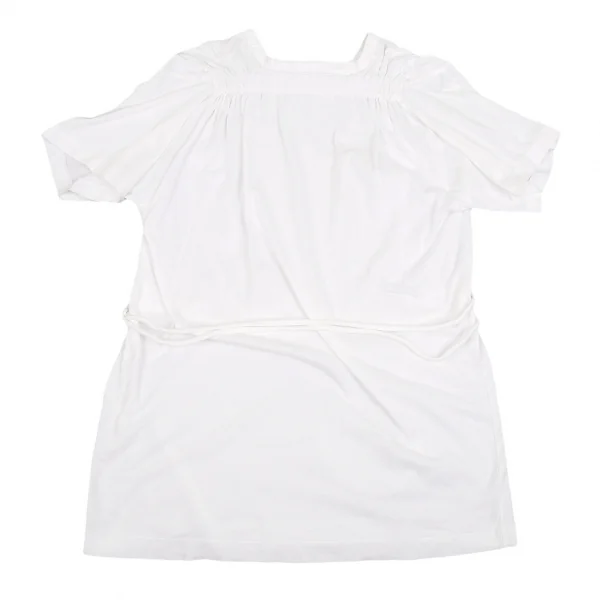 【SALE】コムデギャルソンCOMME des GARCONS バックシャーリングウエストドローコードTシャツ 白M位 K-70372_010