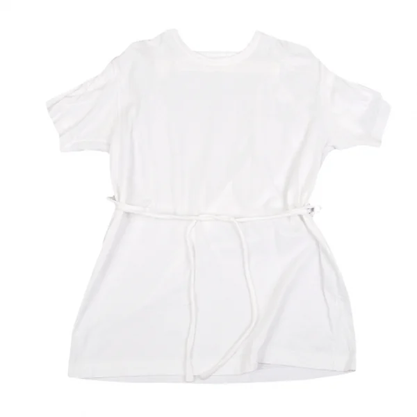 【SALE】コムデギャルソンCOMME des GARCONS バックシャーリングウエストドローコードTシャツ 白M位 K-70372_002