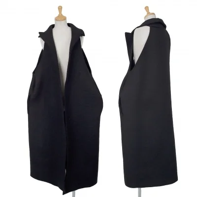 ヨウジヤマモト ファムYohji Yamamoto FEMME ウールフェルトノースリーブボタンレスコート