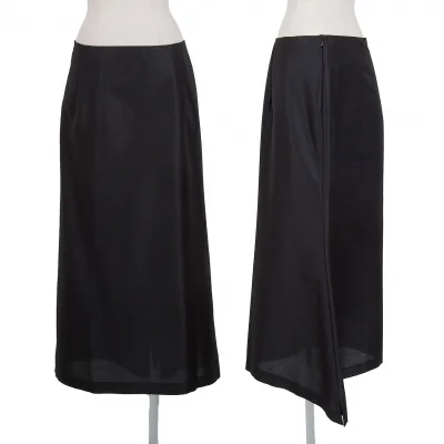 【SALE】ヨウジヤマモト ファムYohji Yamamoto FEMME モヘヤシルクアシンメトリースカート 黒
