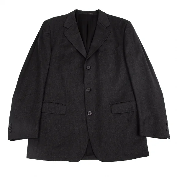 ジャンニヴェルサーチGIANNI VERSACE メデューサ裏地ウール3Bジャケット チャコールグレー50 K-70475_001