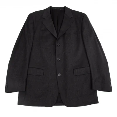 ジャンニヴェルサーチGIANNI VERSACE メデューサ裏地ウール3Bジャケット チャコールグレー