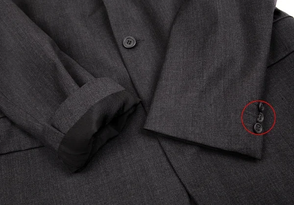 ジャンニヴェルサーチGIANNI VERSACE メデューサ裏地ウール3Bジャケット チャコールグレー50 K-70475_007