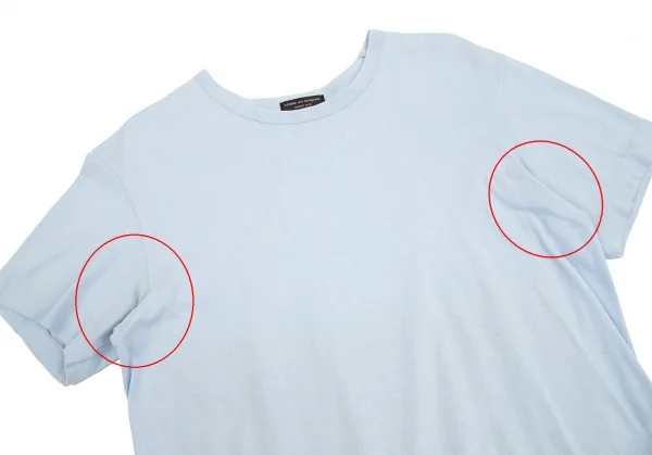 【SALE】コムデギャルソン オムプリュスCOMME des GARCONS HOMME PLUS 裾レオパード燕尾切替ロング丈Tシャツ ブルー黄M K-70489_005