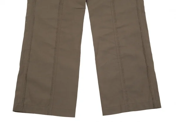 プリーツプリーズPLEATS PLEASE カットデザインパンツ カーキ1 K-70726_014