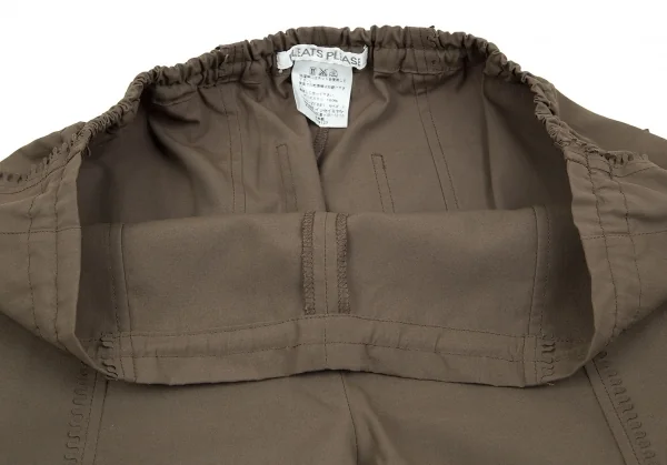 プリーツプリーズPLEATS PLEASE カットデザインパンツ カーキ1 K-70726_004