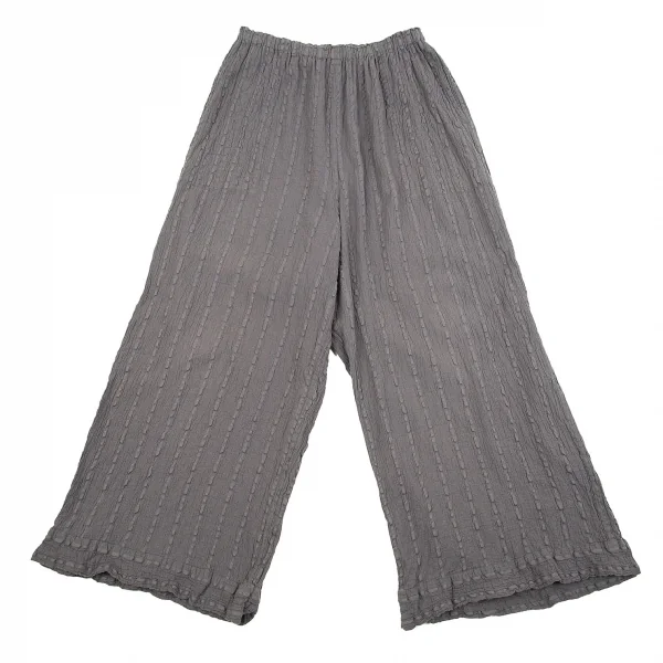イッセイミヤケ ミーISSEY MIYAKE me コットンカリフラワーワイドパンツ グレーF K-70770_001