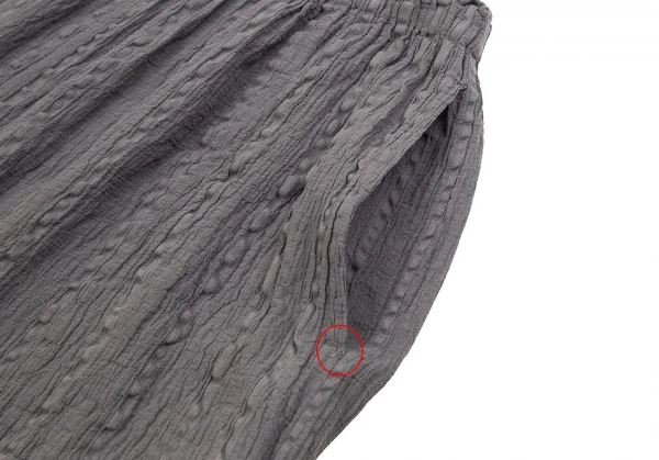 イッセイミヤケ ミーISSEY MIYAKE me コットンカリフラワーワイドパンツ グレーF K-70770_003