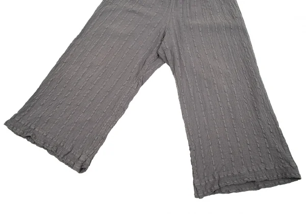 イッセイミヤケ ミーISSEY MIYAKE me コットンカリフラワーワイドパンツ グレーF K-70770_006