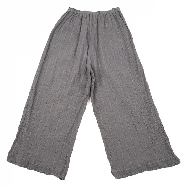 イッセイミヤケ ミーISSEY MIYAKE me コットンカリフラワーワイドパンツ グレーF K-70770_008