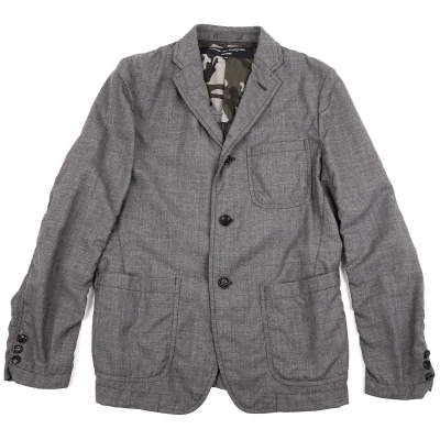 コムデギャルソン オムCOMME des GARCONS HOMME 裏カモフラウールコットンパッカリングジャケット グレー