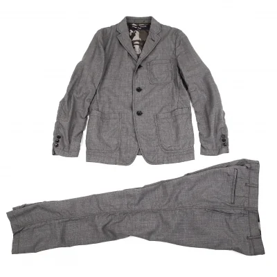 コムデギャルソン オムCOMME des GARCONS HOMME 裏カモフラウールコットンパッカリングセットアップ グレー