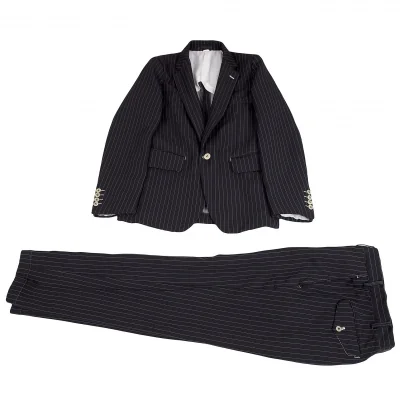 コムデギャルソン オムドゥCOMME des GARCONS HOMME DEUX エステルストライプセットアップ 黒白