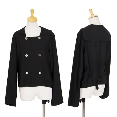 トリココムデギャルソンtricot COMME des GARCONS エステルジョーゼットダブルセーラーカラージャケット 黒