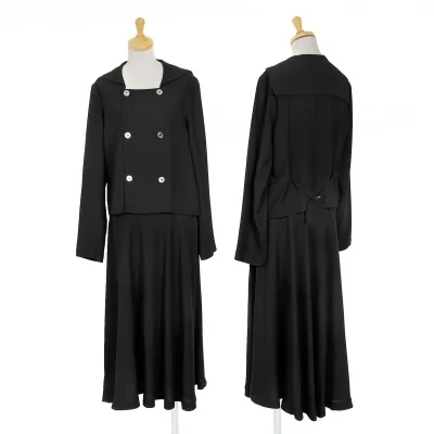 トリココムデギャルソンtricot COMME des GARCONS エステルジョーゼットセットアップ 黒