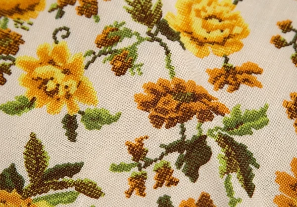 トリココムデギャルソンtricot COMME des GARCONSクロスステッチフラワープリントノーカラージャケット 黄生成りM K-70840_012