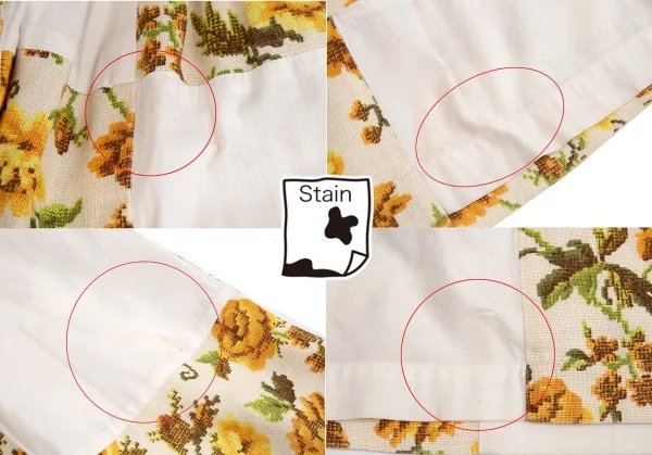 トリココムデギャルソンtricot COMME des GARCONS クロスステッチフラワープリントパッチワークスカート 黄生成りS K-70841_011