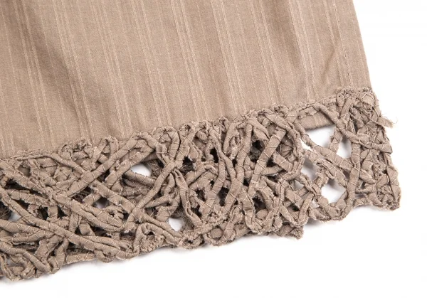 イッセイミヤケ ハートISSEY MIYAKE HaaT コードレース装飾シャツチュニック モカ2 K-70945_011