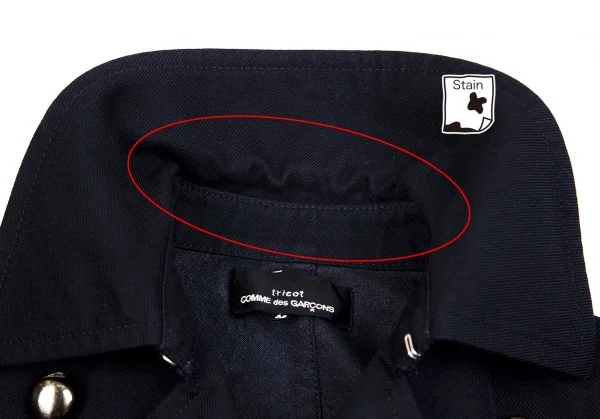 トリコ コムデギャルソンtricot COMME des GARCONSウールポリメタルボタンナポレオンジャケット 紺M K-71029_005