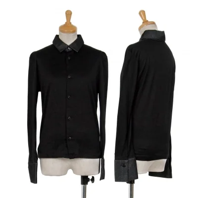 ヨウジヤマモト ノアールYohji Yamamoto NOIR シルク混デニム切替カットソー地ブラウス