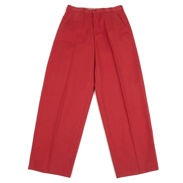 パパスPapas ゴルフワッペン付ヘリンボーンパンツ 赤M K-71078_001