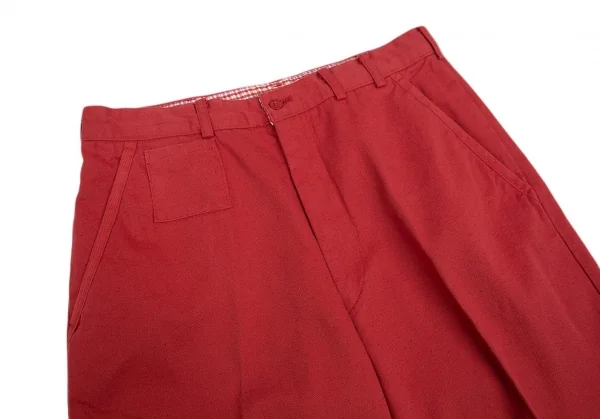 パパスPapas ゴルフワッペン付ヘリンボーンパンツ 赤M K-71078_002