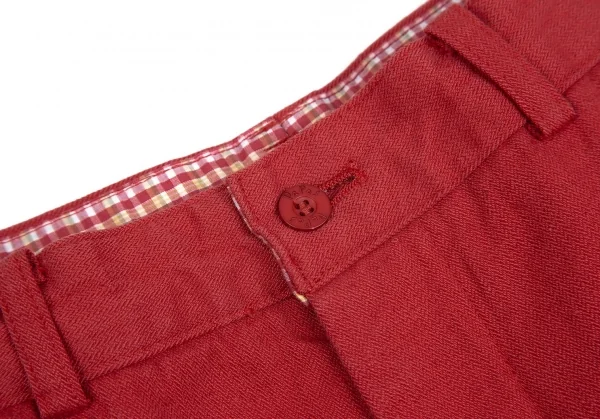 パパスPapas ゴルフワッペン付ヘリンボーンパンツ 赤M K-71078_004
