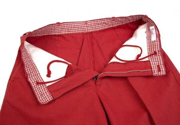 パパスPapas ゴルフワッペン付ヘリンボーンパンツ 赤M K-71078_005