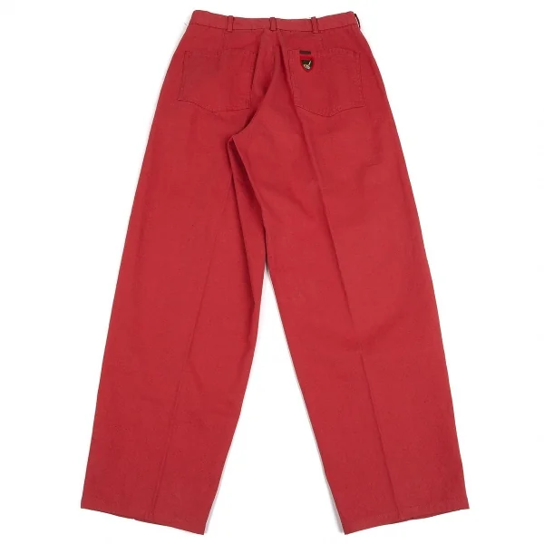 パパスPapas ゴルフワッペン付ヘリンボーンパンツ 赤M K-71078_008