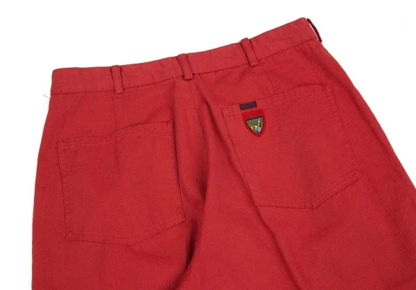 パパスPapas ゴルフワッペン付ヘリンボーンパンツ 赤M K-71078_009