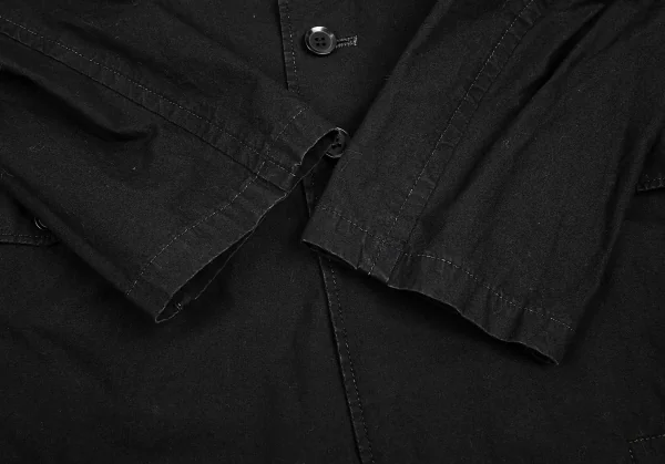 ワイズ レッドレーベルY's Red Label スタンドカラー刺繍コットンミリタリージャケット 黒2 K-71080_010