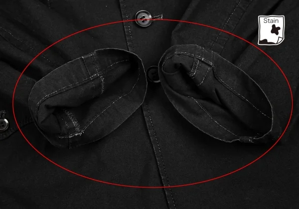 ワイズ レッドレーベルY's Red Label スタンドカラー刺繍コットンミリタリージャケット 黒2 K-71080_011