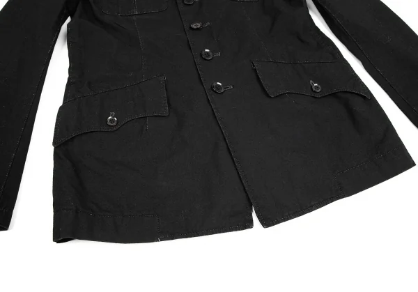 ワイズ レッドレーベルY's Red Label スタンドカラー刺繍コットンミリタリージャケット 黒2 K-71080_012