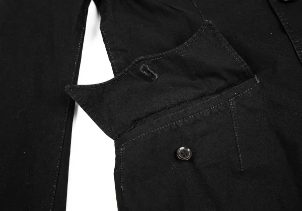 ワイズ レッドレーベルY's Red Label スタンドカラー刺繍コットンミリタリージャケット 黒2 K-71080_014