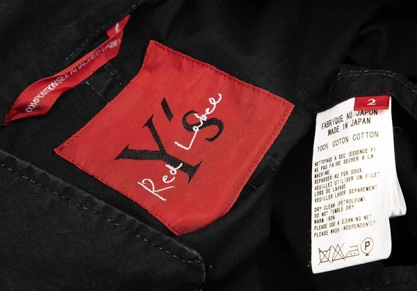 ワイズ レッドレーベルY's Red Label スタンドカラー刺繍コットンミリタリージャケット 黒2 K-71080_019