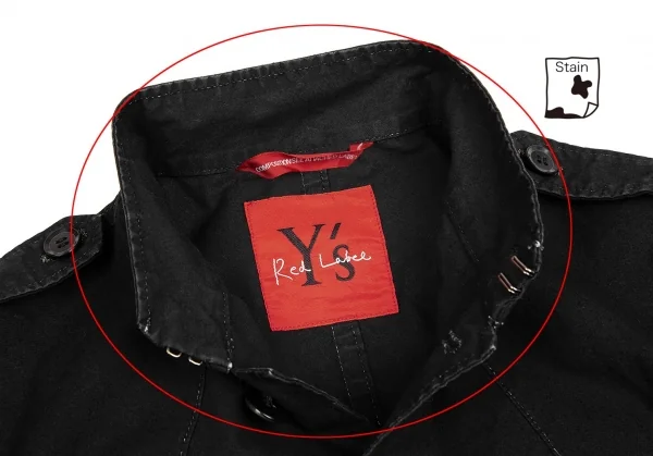 ワイズ レッドレーベルY's Red Label スタンドカラー刺繍コットンミリタリージャケット 黒2 K-71080_005