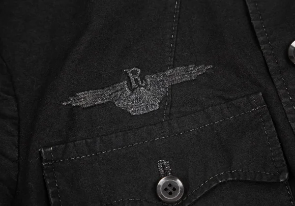 ワイズ レッドレーベルY's Red Label スタンドカラー刺繍コットンミリタリージャケット 黒2 K-71080_008