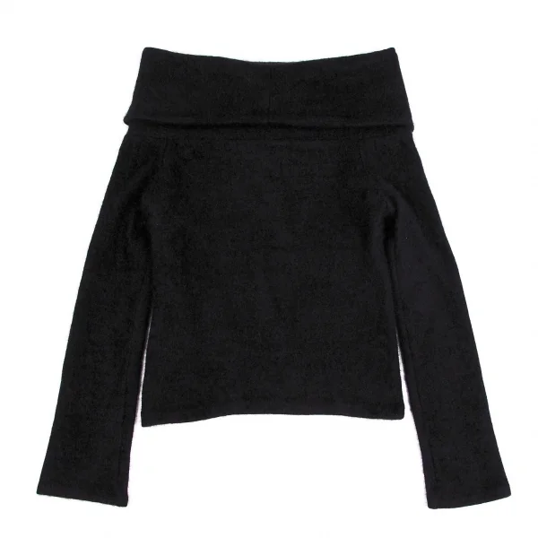 ヨウジヤマモト ノアールyohji yamamoto NOIR レイヤータートルネックアンゴラシャギーニット 黒3 K-71092_011