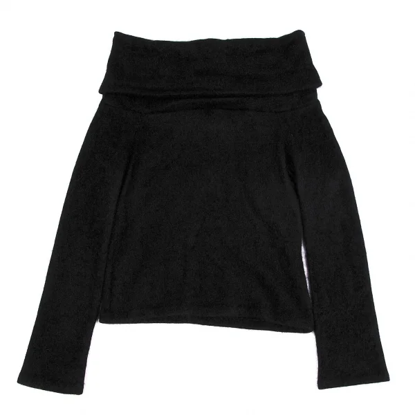 ヨウジヤマモト ノアールyohji yamamoto NOIR レイヤータートルネックアンゴラシャギーニット 黒3 K-71092_002