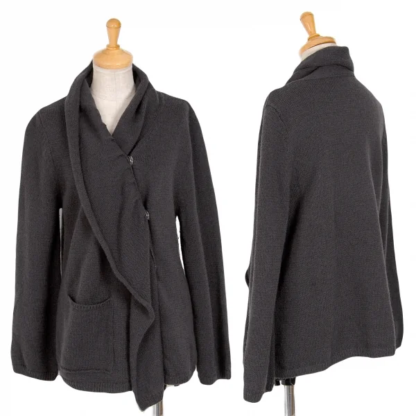 ワイズフォーリビングY's for living ウールスナップボタンニットジャケット グレーM位 K-71099_001