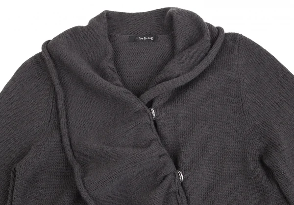 ワイズフォーリビングY's for living ウールスナップボタンニットジャケット グレーM位 K-71099_003