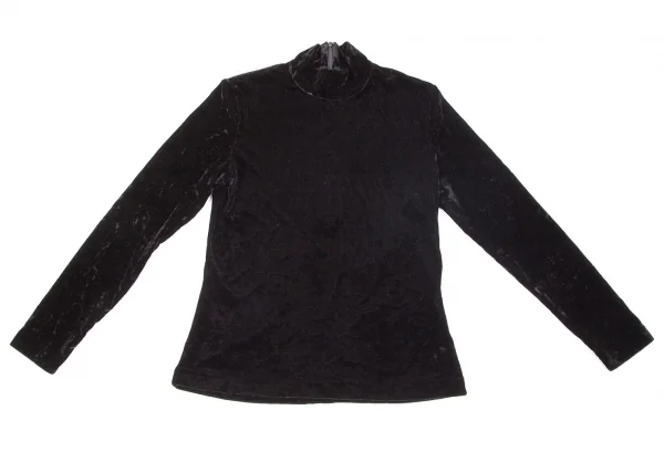 バーバリーズBurberrys' クラッシュベロアハイネックトップス 黒38 K-71110_002