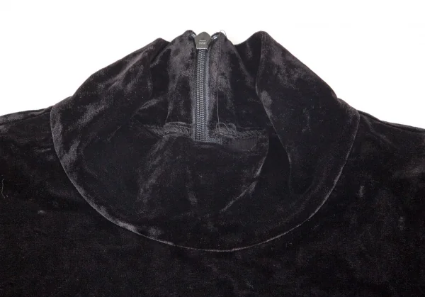 バーバリーズBurberrys' クラッシュベロアハイネックトップス 黒38 K-71110_004