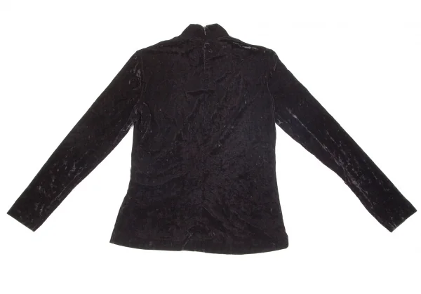 バーバリーズBurberrys' クラッシュベロアハイネックトップス 黒38 K-71110_009