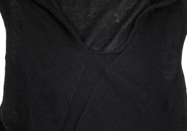 イッセイミヤケミーISSEY MIYAKE me 変形ニットワンピース 黒M位 (K-71157)
