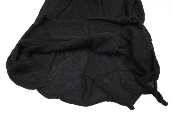 イッセイミヤケミーISSEY MIYAKE me 変形ニットワンピース 黒M位 (K-71157)